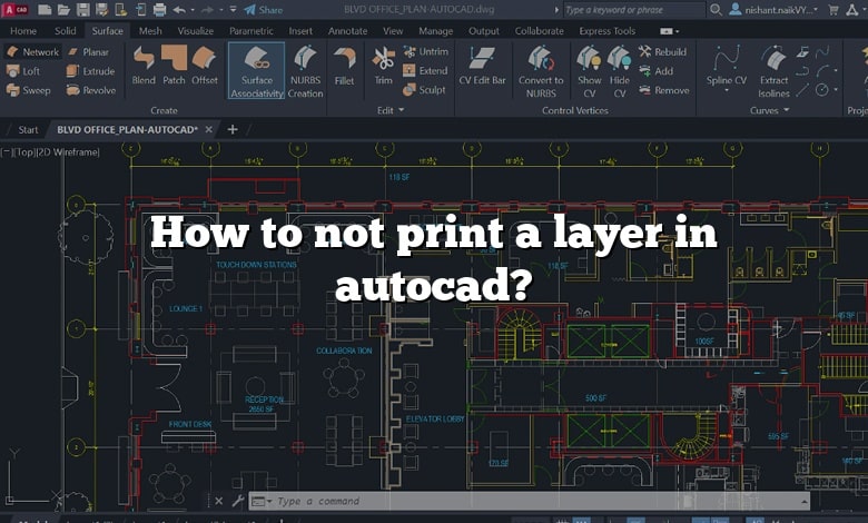 How to not print a layer in autocad?