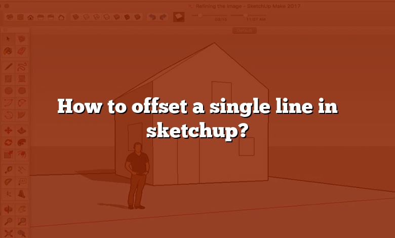 How to offset a single line in sketchup?