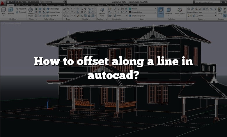 How to offset along a line in autocad?