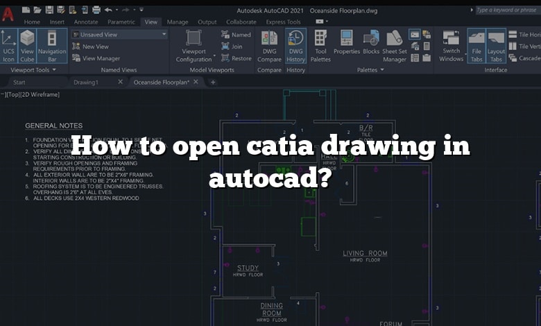 How to open catia drawing in autocad?