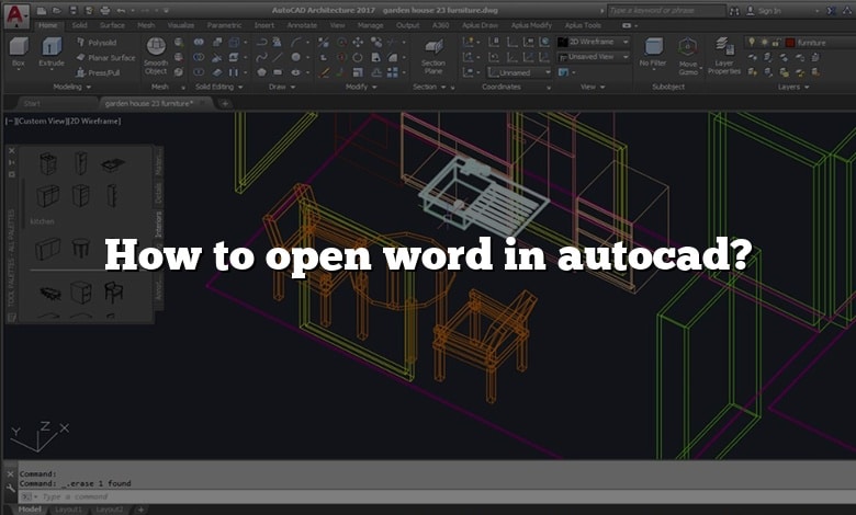 How to open word in autocad?