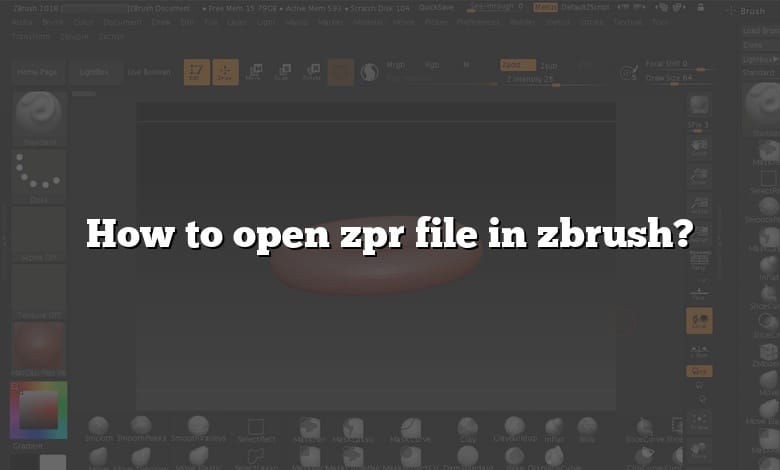 How to open zpr file in zbrush?