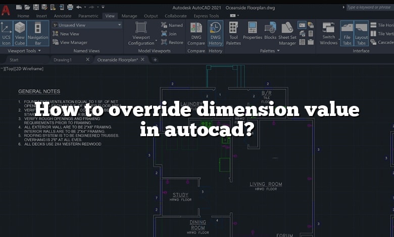 How to override dimension value in autocad?