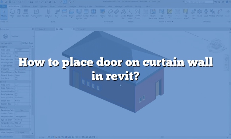 How to place door on curtain wall in revit?