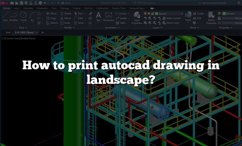 How to print autocad drawing in landscape?
