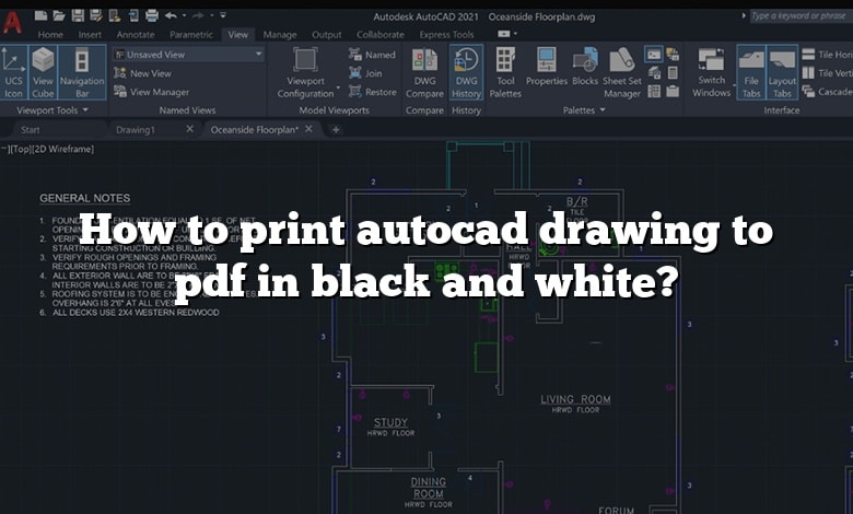 How to print autocad drawing to pdf in black and white?