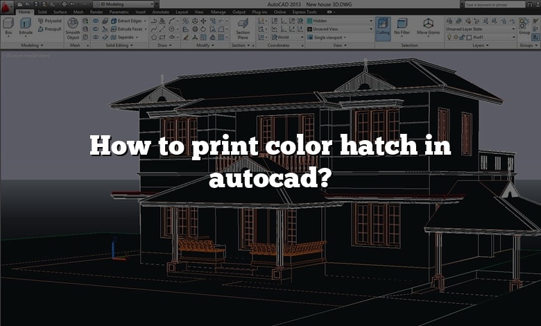 How to print color hatch in autocad?