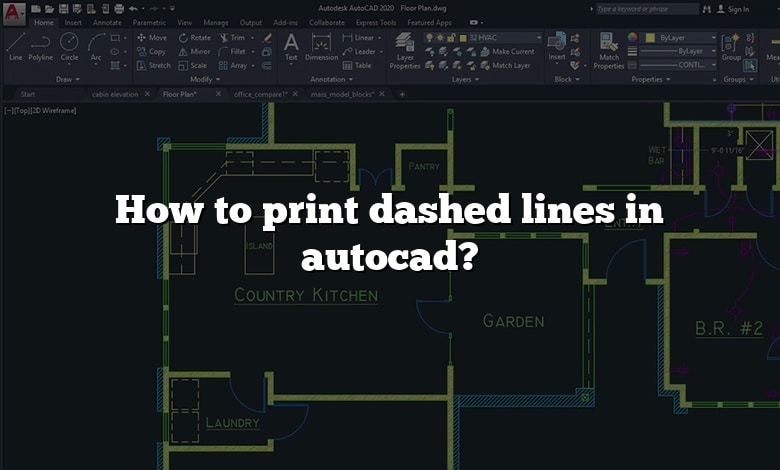 How to print dashed lines in autocad?