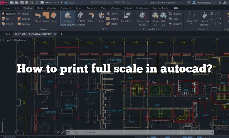 How to print full scale in autocad?