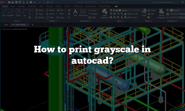 How to print grayscale in autocad?