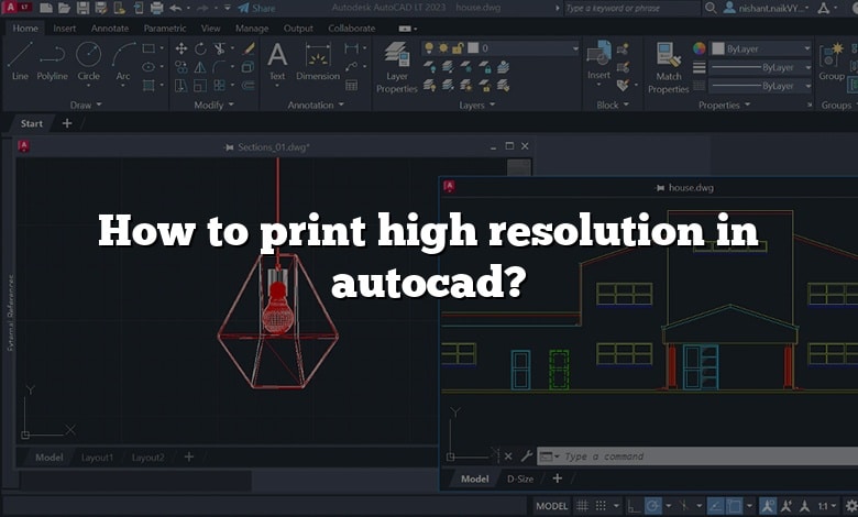 How to print high resolution in autocad?