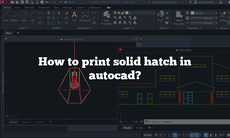 How to print solid hatch in autocad?