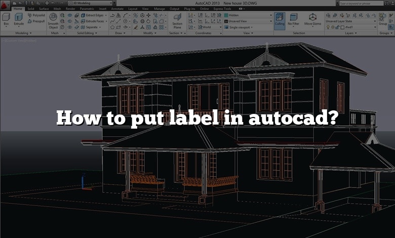 How to put label in autocad?