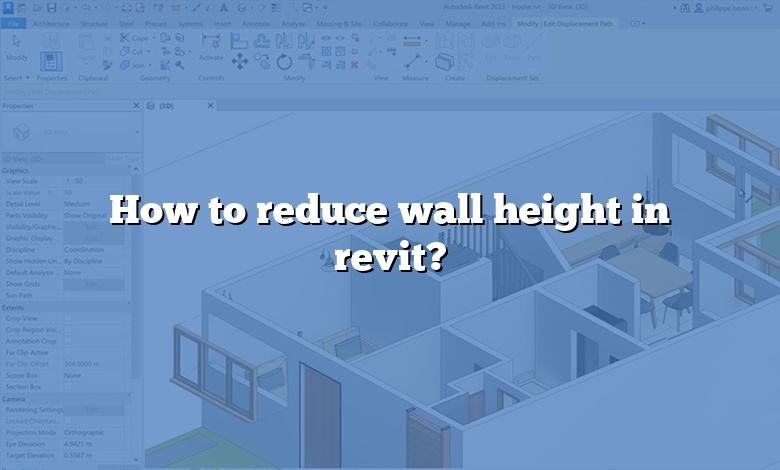 How to reduce wall height in revit?