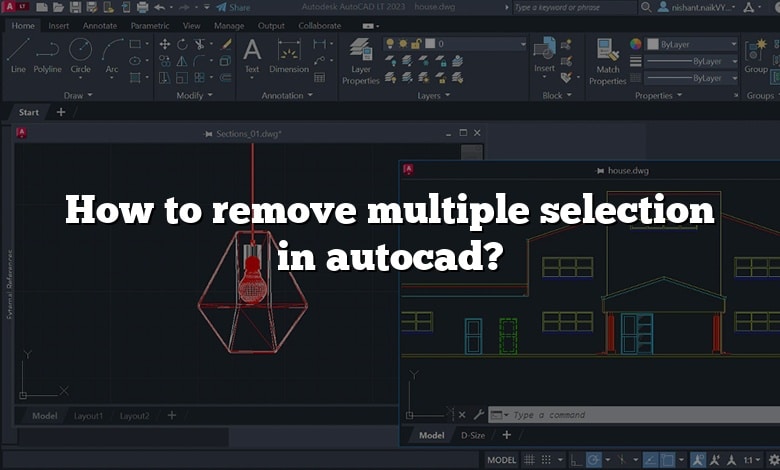 How to remove multiple selection in autocad?