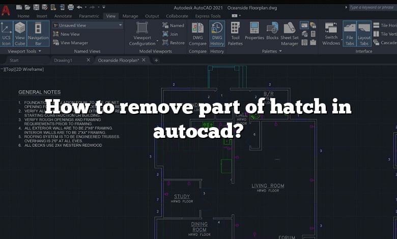 How to remove part of hatch in autocad?