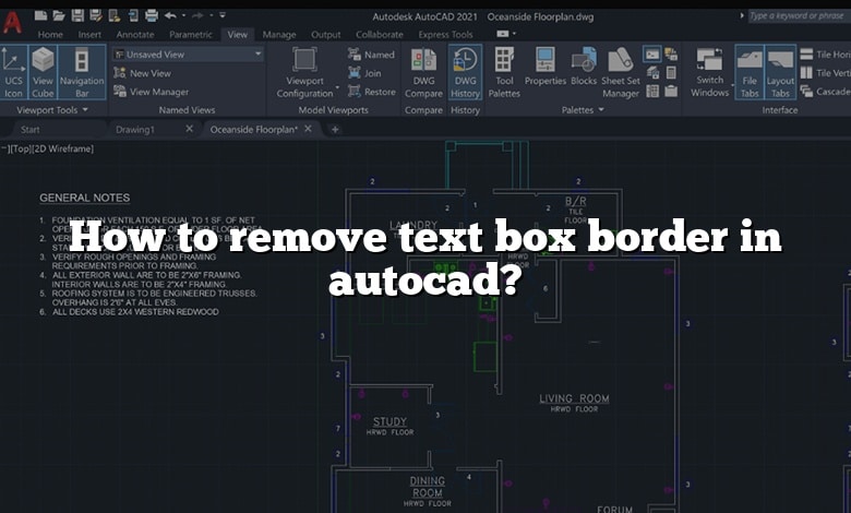 How to remove text box border in autocad?