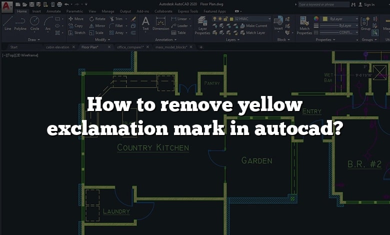 How to remove yellow exclamation mark in autocad?