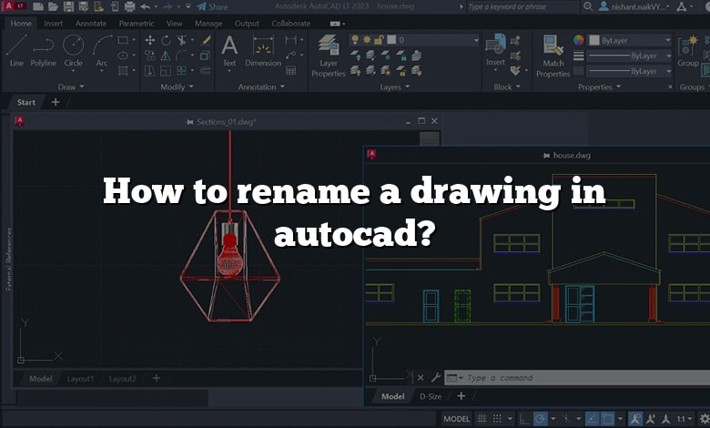 How to rename a drawing in autocad?