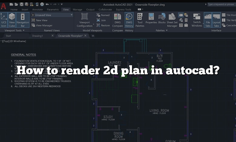 How to render 2d plan in autocad?