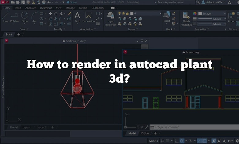How to render in autocad plant 3d?