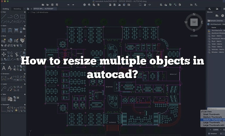 How to resize multiple objects in autocad?