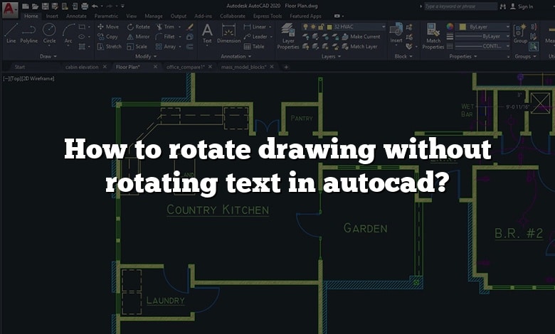 How to rotate drawing without rotating text in autocad?