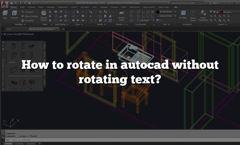 How to rotate in autocad without rotating text?