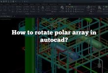 How to rotate polar array in autocad?