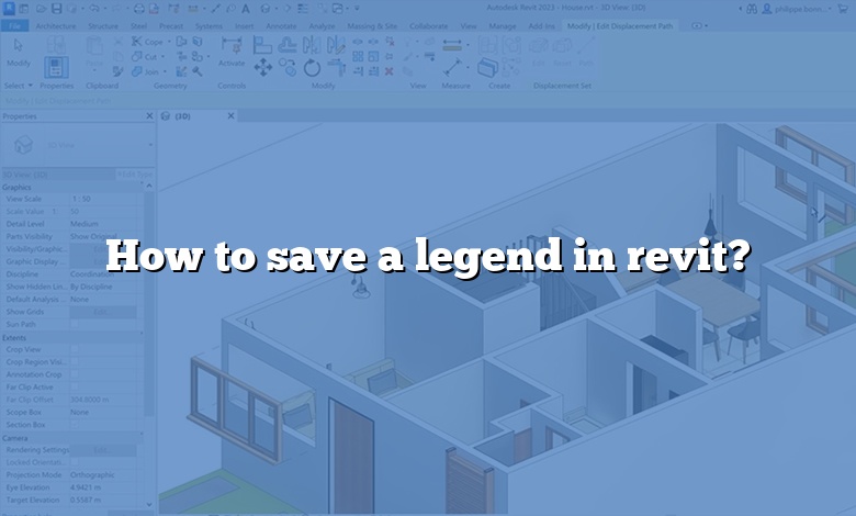 How to save a legend in revit?