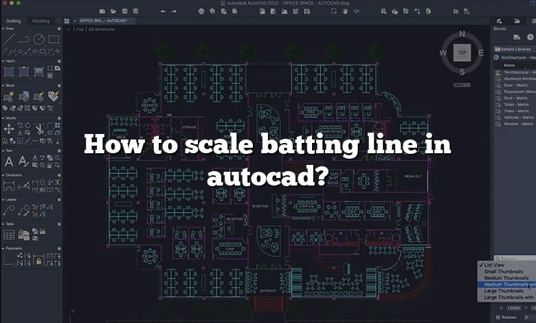How to scale batting line in autocad?