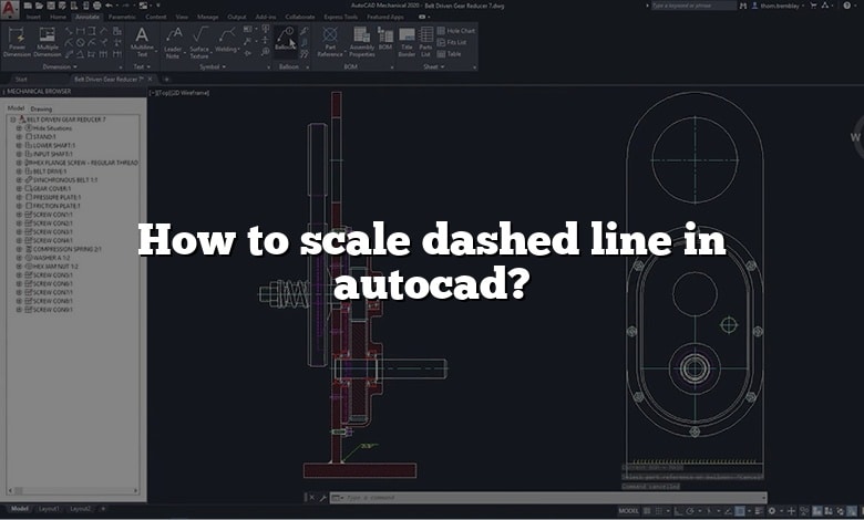 How to scale dashed line in autocad?