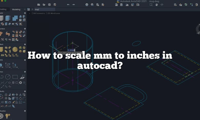 How to scale mm to inches in autocad?