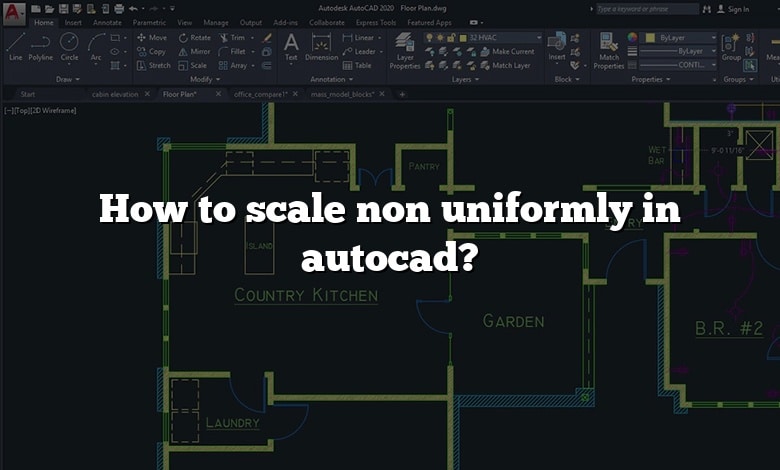 How to scale non uniformly in autocad?