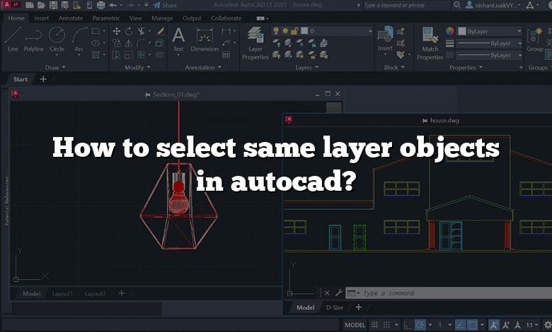 How to select same layer objects in autocad?
