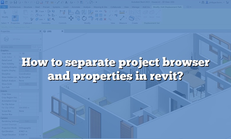 How to separate project browser and properties in revit?