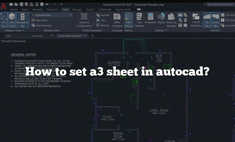 How to set a3 sheet in autocad?