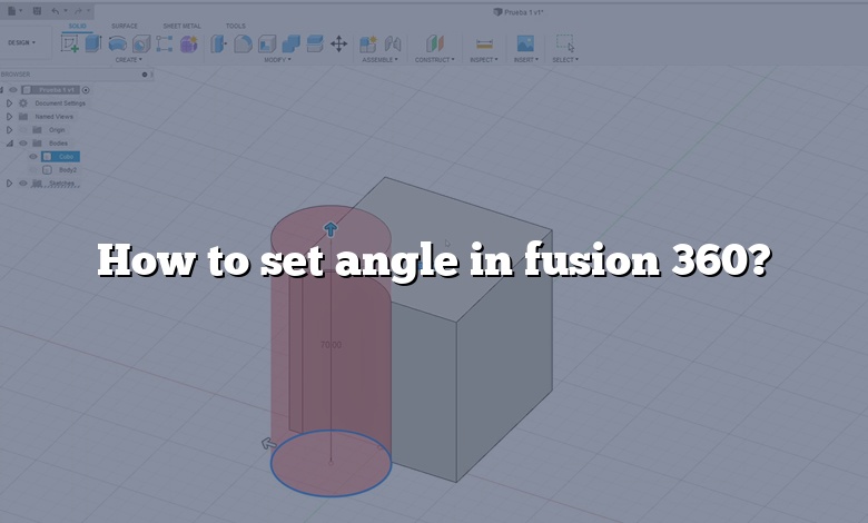 How to set angle in fusion 360?