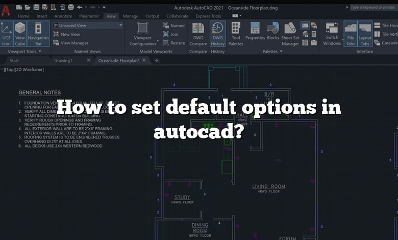 How to set default options in autocad?