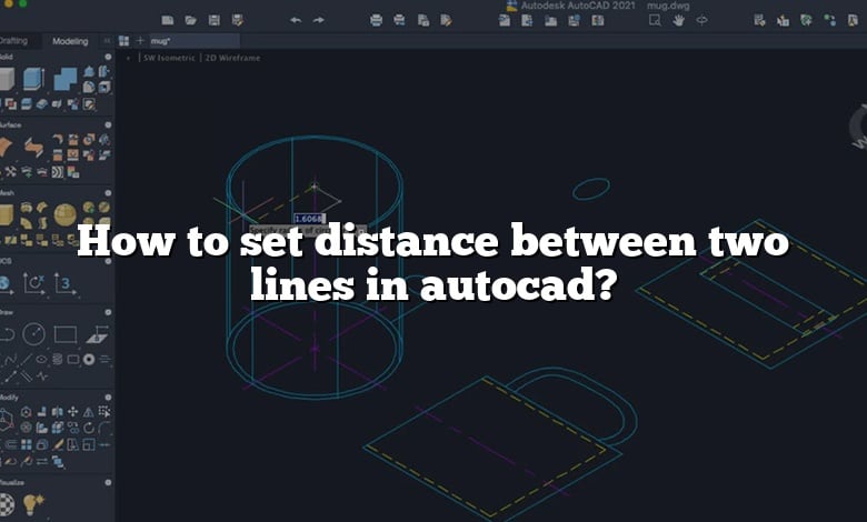 How to set distance between two lines in autocad?