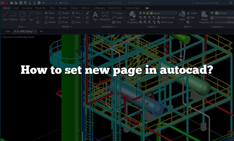 How to set new page in autocad?