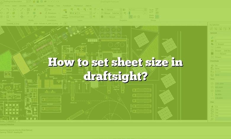 How to set sheet size in draftsight?