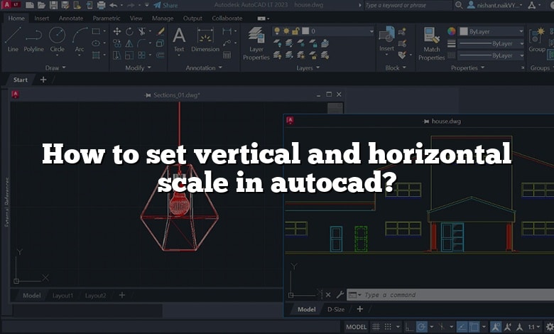 How to set vertical and horizontal scale in autocad?