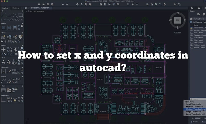 How to set x and y coordinates in autocad?