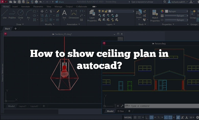 How to show ceiling plan in autocad?