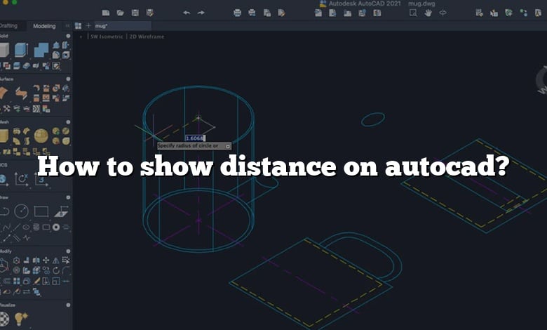 How to show distance on autocad?