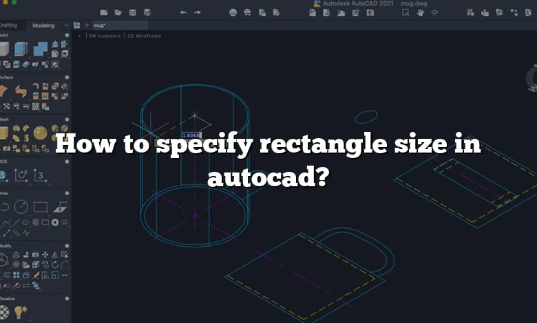How to specify rectangle size in autocad?