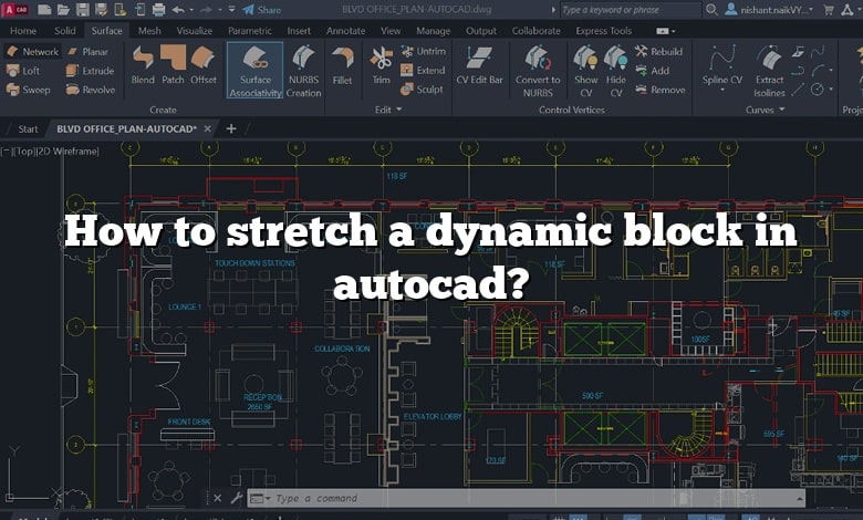 How to stretch a dynamic block in autocad?