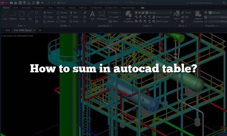 How to sum in autocad table?
