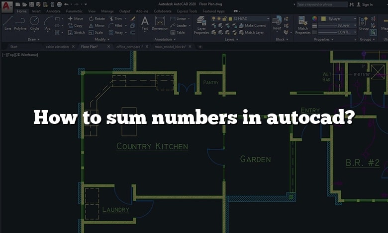 How to sum numbers in autocad?